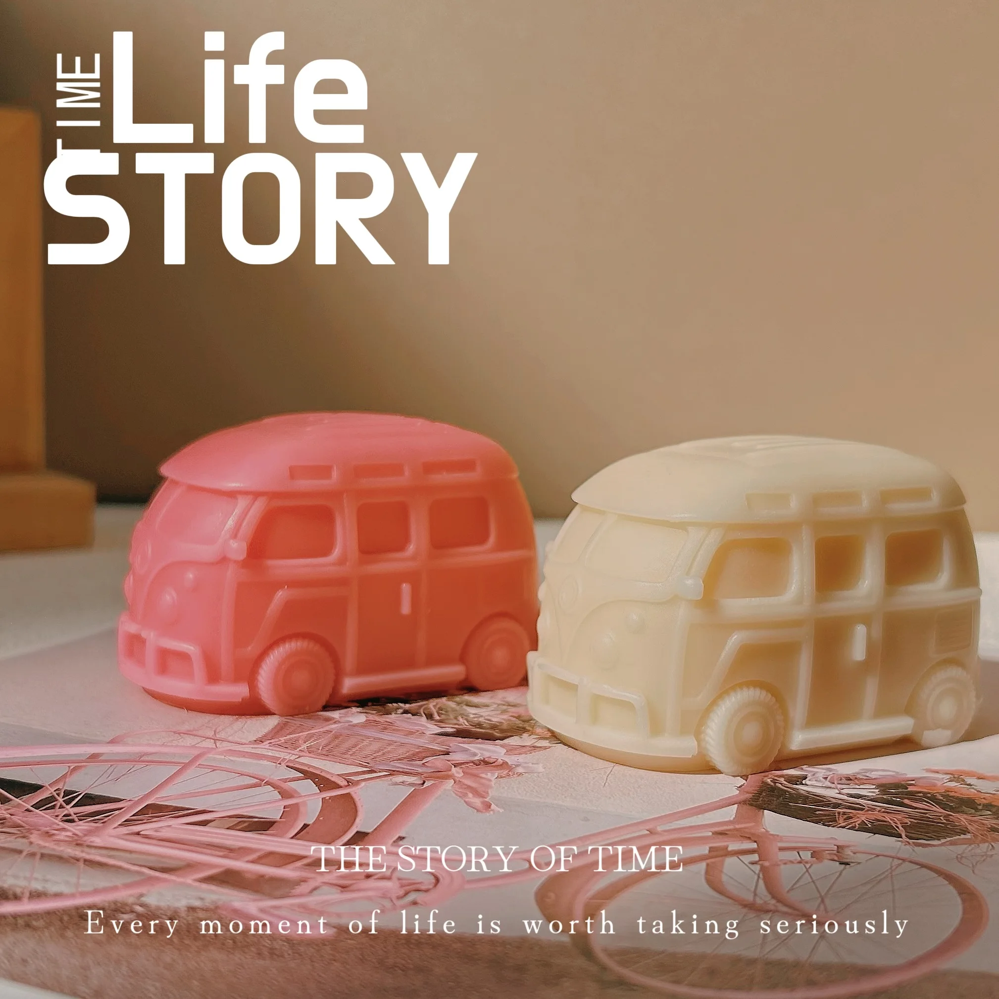 Kombi Camping Bus Silicone Candle Mold Cute Retro Car Gypsum Silicone Molds - £13.78 GBP