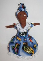 Tropical Island Lady Ragdoll Folk Art Souvenir Rag Doll 10&quot; Stuffed Handmade - £8.38 GBP