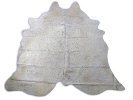 Goldilocks Gold Metallic Acid Washed Cowhide Rug 8.2x7.2 feet O-307 - $4,615.05 MXN