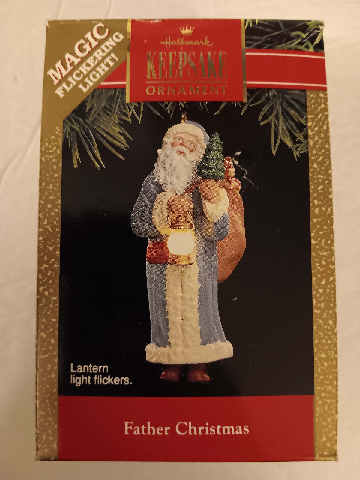 Hallmark Keepsake Ornament Father Christmas Magic Flickering Light 1991 QLX714-7 - $29.99