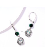 John Hardy JAI Lion Green Agate Tiger&#39;s Eye Sterling Silver Earrings 1-5... - $210.00