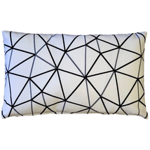 Crossed Lines Cotton Print Throw Pillow 12x20, Complete with Pillow Insert - £20.72 GBP