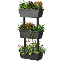 3-Tier Raised Garden Bed Vertical Freestanding Flower Pot Stand Planter Boxes - £79.12 GBP