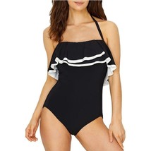 COCO REEF 14 One-Piece 38D Ruffle Bandeau Removable Straps Swimwear Bathing Suit - £43.99 GBP