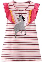 Ali Sea Toddler Girls 3T Knit Striped Dress Flying Wing Unicorn - £8.17 GBP