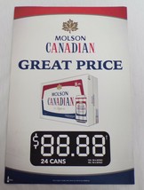 ORIGINAL Vintage Molson Canadian Beer 12x18 Retailer Advertising Poster - £15.76 GBP