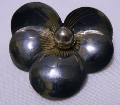 SILVER PANSY FLOWER Vintage 925 Sterling Silver Figural Brooch Pin Signe... - £34.33 GBP