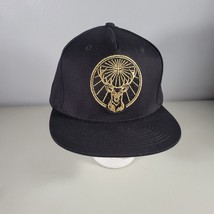 Deer Logo Hat Gold Embroidered Snap Back Black OS - £14.83 GBP
