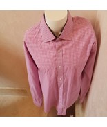 BRISTOL &amp; BULL MEN&#39;S  PINK BLUE WHITE PLAID L/S BUTTON 100% COTTON SHIRT... - €10,14 EUR