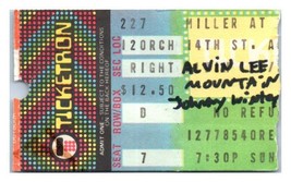 Alvin Lee Mountain Johnny Winter Ticket Stumpf Februar 27 1983 New York Stadt - £34.38 GBP