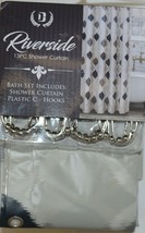Riverside Thirteen Piece Shower Curtain Geometric Pattern - £13.57 GBP