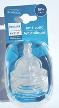 Philips Avent Anti-colic Baby Bottle Slow Flow 2 Nipple 1m+ New - $10.57