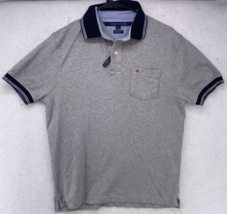 Tommy Hilfiger Polo Shirt Mens Small Heather Gray Casual Short Sleeve Cotton - £11.67 GBP