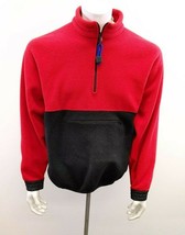 Gap Men&#39;s 1/4 Zip Fleece Pullover Size Medium Red Black Long Sleeve Poly... - £11.03 GBP