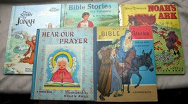 Lot 5 Vntg Christian Picture Books Jonah~Noah~Well Known Bible~Hear Our Prayer - £16.31 GBP