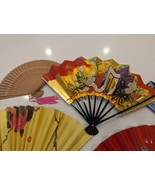 Vintage Fabric and Paper Decorative Fans - £30.64 GBP