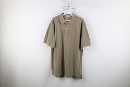 Vintage 90s Streetwear Mens Large Faded Blank Knit Collared Golf Polo Shirt - $34.60