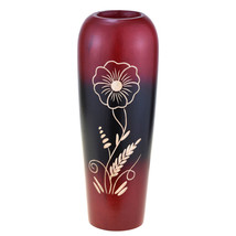 Delightful Blossoming Flower Red 8-inch Mango Tree Wood Vase - £10.74 GBP