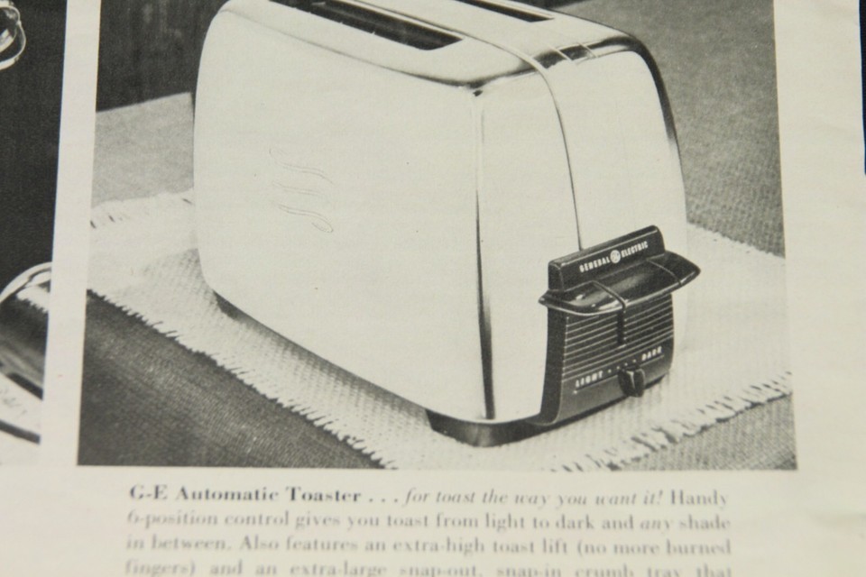 General Electric GE Vintage Print Ad 1955 Double Page Kitchen Appliances Item image 6