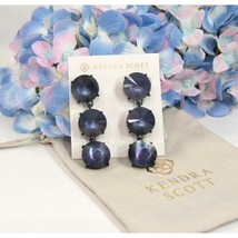 Kendra Scott Jolie Linear Navy Black Mother of Pearl Drop Dangle Earrings NWT - £73.27 GBP