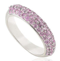 18K Pink sapphire Dome Style Band - £775.92 GBP