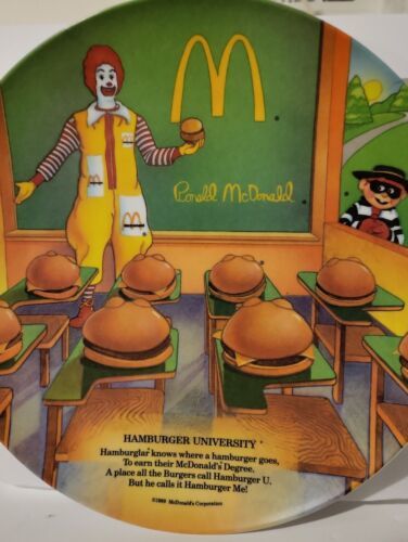 1989 McDonald's 9-1/2" Plastic Plate - "Hamburger University" - Hamburglar - $5.89