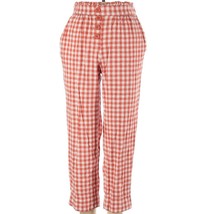 Ann Taylor LOFT High Rise Straight Petite Linen Blend Plaid Pants Size XSP - $25.00