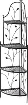 Glitzhome 52&quot; H 4-Tiered Black Metal Corner Shelf Plant Stand - $107.98