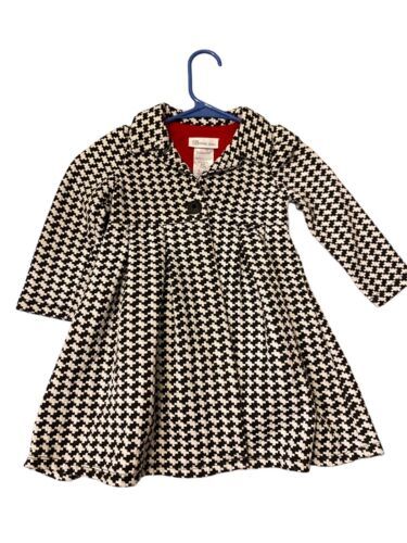 Primary image for Bonnie Jean Red Dress with Black & White Houndstooth Coat Size 4T Toddler