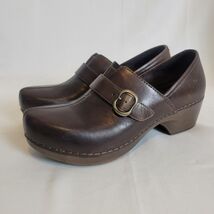 Dansko Tamara Dark Brown Leather Clogs Shoes Loafers 39 8.5 - 9 Work Com... - $34.64