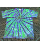 USA Handmade Sunburst Tie Dyed TEE FruitO&#39;Loom T-shirt Grn-purp-crimson ... - €18,23 EUR