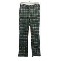 BP. Womens Flare Pants Green Plaid High Rise O-Ring Knit 90s Y2K Goth XS New - £11.70 GBP