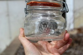 Crownford China Clear Pint Eagle Emblem Mason Jar Italy Wire Bail Lid Re... - $18.99