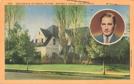 HOME OF Earl Flynn Beverly Hills CA. PostCard DB E Providence RI 1953 Posted A23 - £2.10 GBP