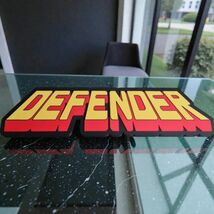 Defender Video Game Arcade Sign Logo 3D Retro Mancave Decor 1981 - $14.69