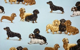 Kravet Kingsley Celestial Blue Dachshund Dogs Exclusive Fabric By Yard 53.5&quot;W - £48.21 GBP