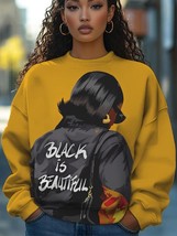 Women&#39;s Black Is Beautiful Fashion Black Woman Back View Art Print Casua... - $28.00