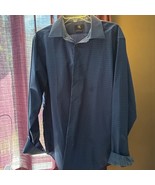 Calvin Klein Shirt Men Size Large Slim Fit Blue Black Check Long Sleeve - $24.61 CAD