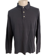 Lands&#39; End  Navy Blue Long Sleeve Polo Shirt Traditional Fit Size L - $38.87 CAD