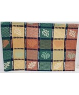 SET OF 3 SAME FABRIC COTTON PLACEMATS 12&quot;x18&quot;, FRUITS &amp; LEAVES IN SQUARE... - $15.83