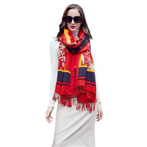 Anyyou 100% Pure Merino Wool Apple Red Poncho Winter Large Scarf Pashmina Shawl  - £77.01 GBP+