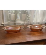 Lot Of 2 Jeannette Marigold Iridescent Carnival Glass Oval Serving Bowl ... - £8.88 GBP