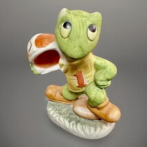 Vintage Porcelain Baseball Playing Turtle Figurine - $17.82