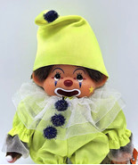 Rare Monchhichi Green Clown Plush Doll S - £314.57 GBP