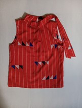 Molly Bracken Sleeveless Top Size M Red w/White Stripes Y2k Mock Neck - $272.80 MXN