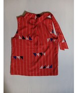 Molly Bracken Sleeveless Top Size M Red w/White Stripes Y2k Mock Neck - $272.80 MXN