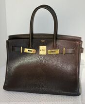 Auth HERMES Cocoan 30cm Chevre de Coromandel Birkin GHW Rare Chocolate - $12,999.99