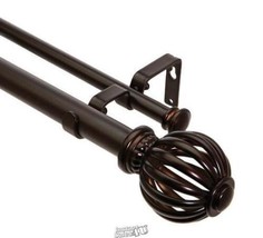 Home Details Versailles Double Curtain Rod Dark Cherry 36"X72" - £45.45 GBP