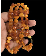 VINTAGE RUSSIAN NATURAL MULTI COLOR BALTIC AMBER NECKLACE 20” - £117.47 GBP