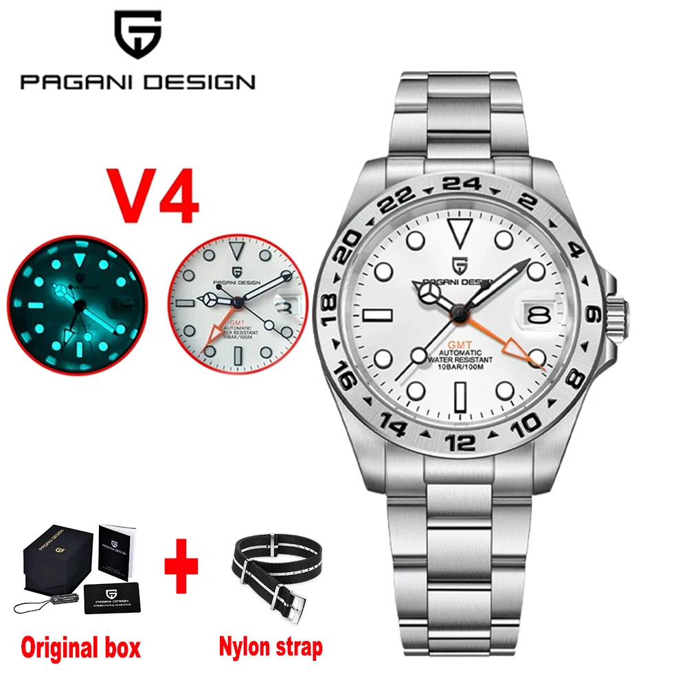 New NH34 GMT 40MM Men Automatic Mechanical Watches Sapphire Stainless Steel Wate - £275.03 GBP